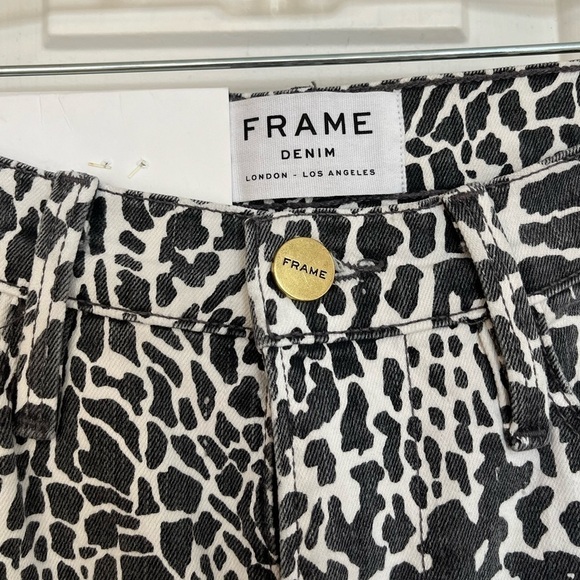 🥤 Frame Le High Skinny High Rise Skinny Noir Multi Animal Print Jean 24 NWT - Picture 5 of 15